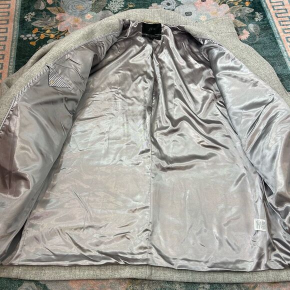 J. Crew Cocoon Coat Womens Sz 20 Gray Italian Stadium Cloth Wool Blend Full Zip - Picture 14 of 16